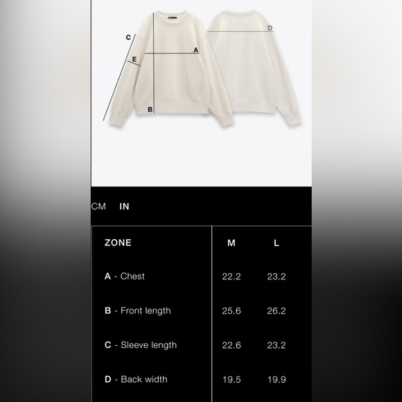 ZARA Ivory Textured Sweatshirt | Large | Long Sleeve | NWT | Sold Out - Picture 5 of 8